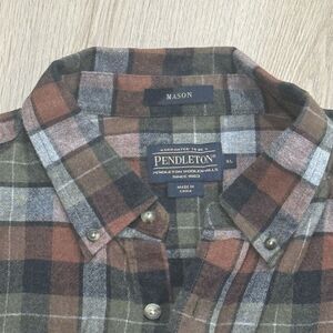 Pendleton Mason Mens Sz Medium Long Sleeve Plaid Button Up Shirt